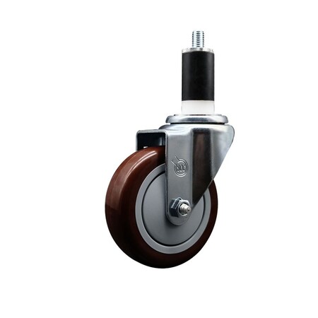 Service Caster 4'' Maroon Poly Wheel Swivel 1-3/8'' Expanding Stem Caster SCC-EX20S414-PPUB-MRN-138